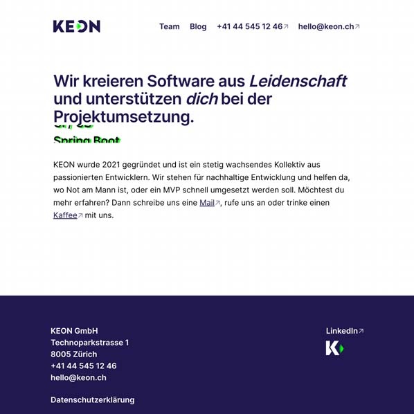 Screenshot vom alten Design 2022